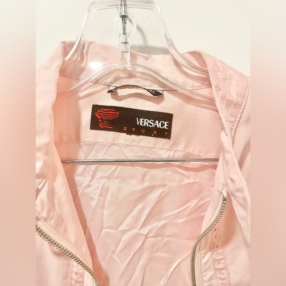 Versace Sport Pink Zip-Up Jacket Luxury Italian Designer Outerwear Windbreaker - Picture 10 of 13